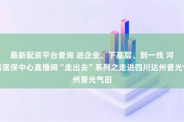 最新配资平台查询 进企业、下基层、到一线 河南省医保中心直播间“走出去”系列之走进四川达州普光气田
