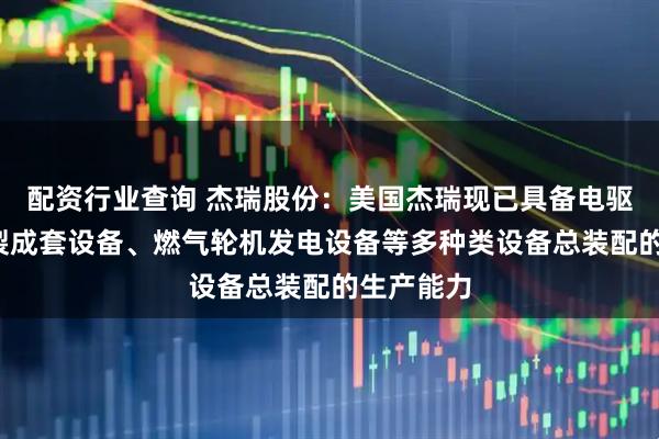 配资行业查询 杰瑞股份：美国杰瑞现已具备电驱/涡轮压裂成套设备、燃气轮机发电设备等多种类设备总装配的生产能力